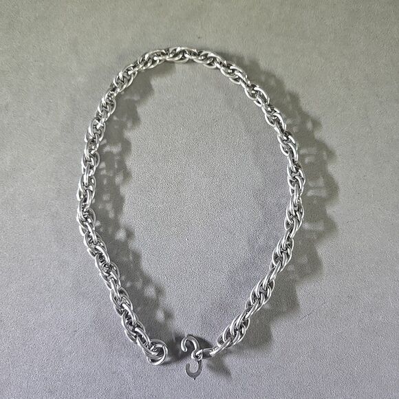 Jewelry - Sterling Silver Graduated Twisted Rope Chain 15" Necklace 68 gr.